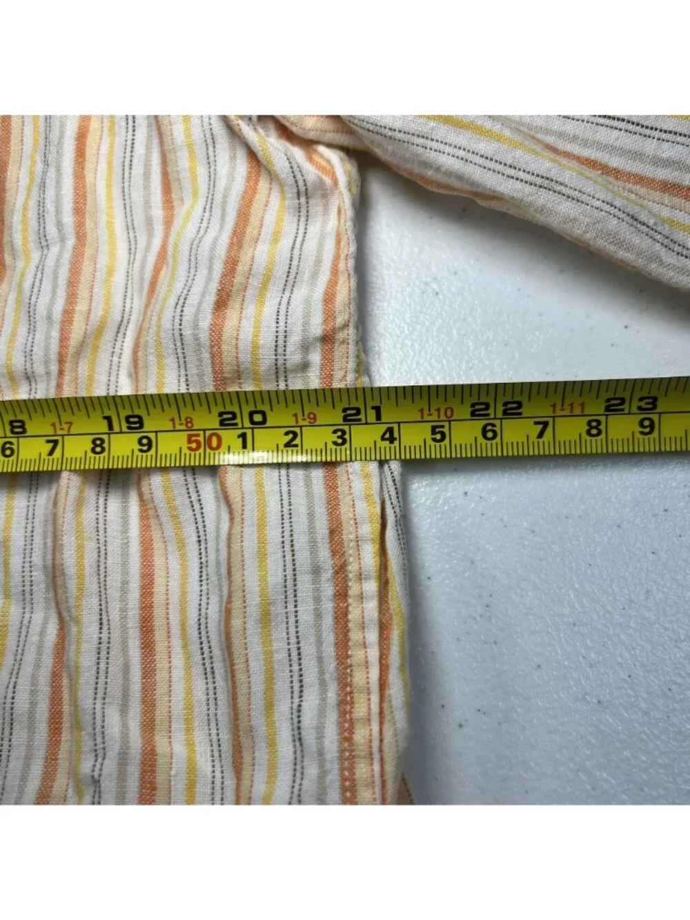 Banana Republic Mens Linen Striped Long Sleeve Button Up Shirt Size Medium